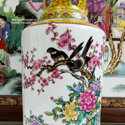 Bình họa tiết Xuân Sắc Mãn Viên - quà tặng cao cấp dành cho bạn